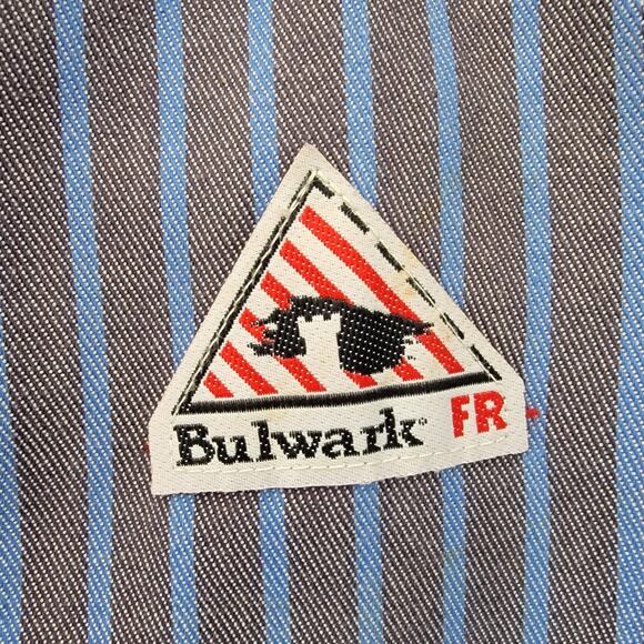 Bulwark FR Flame Resistant Button Shirt Protective Apparel 100% Cotton Sz L Work - Picture 9 of 10